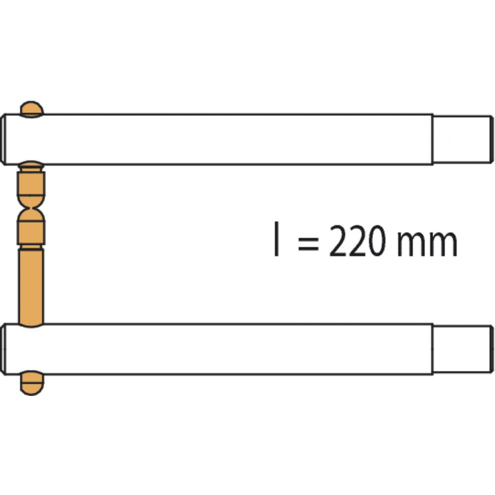 2 BRAS ALU 220mm PX2 – PORTASPOT 230 – Electrodes décentrées