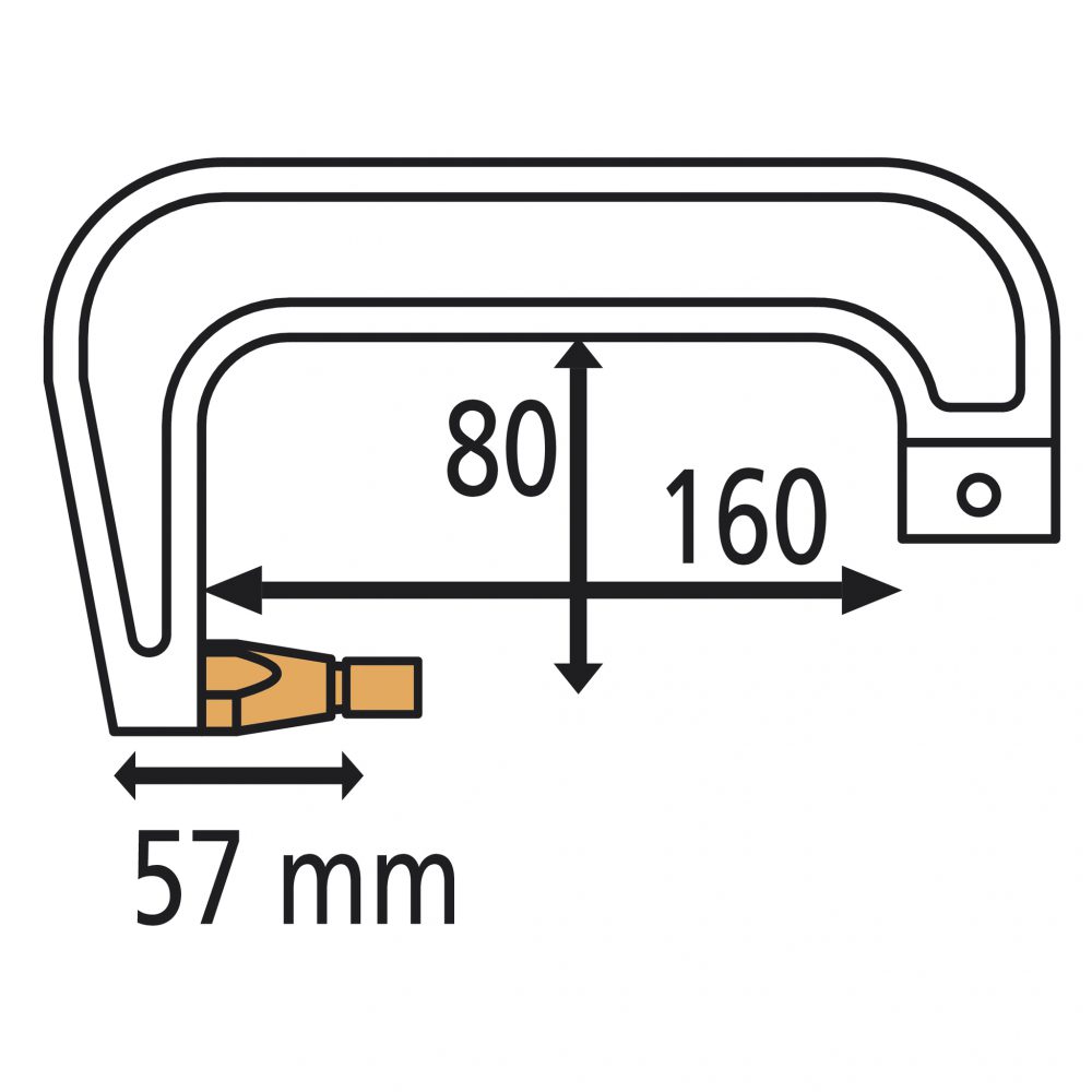 Плечо RC1 длиной 160 x 80 мм с 1 наконечником