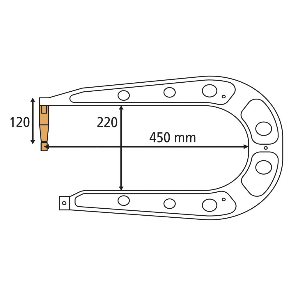 Плечо RC3 длиной 220 x 450 мм с 1 наконечником
