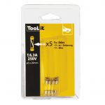 KIT 5 FUSIBLES 6.3A 250V temporisé 5X20/CHARGEURS, BLISTER